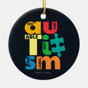 Zie Ondersteuning voor niet-labelen van autisme Keramisch Ornament