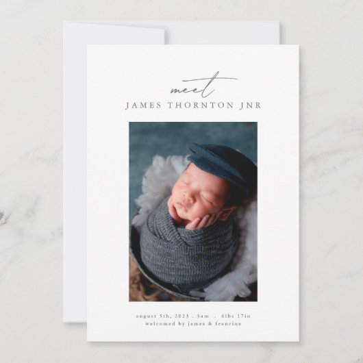 zie onze nieuwe foto - geboorteaankondiging voor b aankondiging (Voorkant)