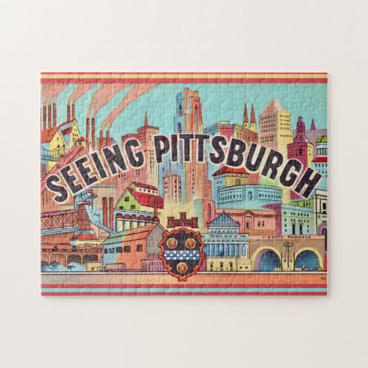 Zie Pittsburgh Geïllustreerd 11x14 Legpuzzel (Horizontaal)