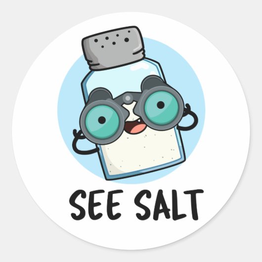 Zie Salt Funny Zee Salt Pun Ronde Sticker (Voorkant)