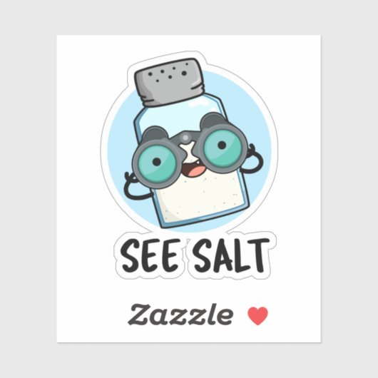 Zie Salt Funny Zee Salt Pun Sticker (Vel)