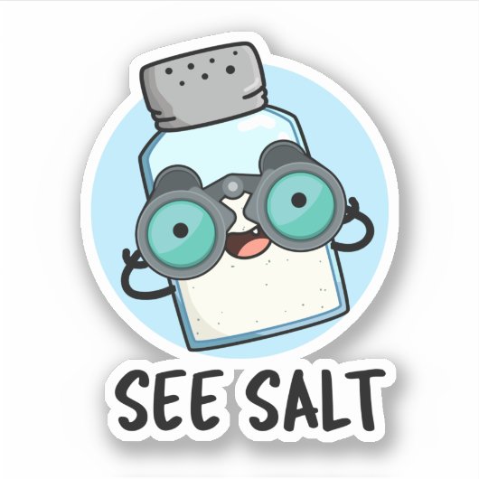 Zie Salt Funny Zee Salt Pun Sticker (Voorkant)