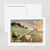 Zie Saw, Margery Daw Nursery Rhyme Briefkaart (Voorkant / Achterkant)