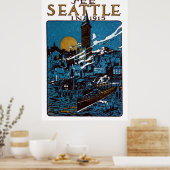 Zie Seattle in 1915 Poster (Keuken)