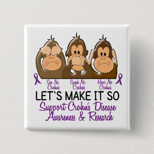 Zie Spreek horen Geen ziekte van Crohns 2 Vierkante Button 5,1 Cm