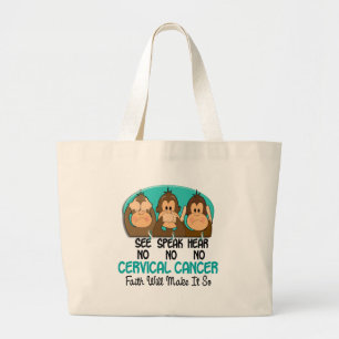 Zie Spreken horen geen baarmoederhalskanker 1 Grote Tote Bag