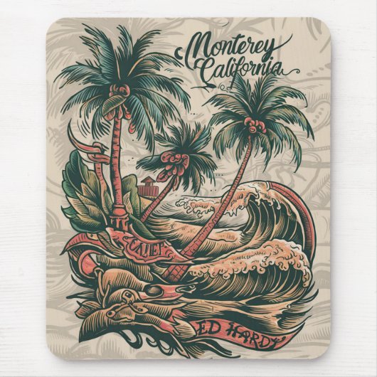 Zie strand en schip muismat (Voorkant)