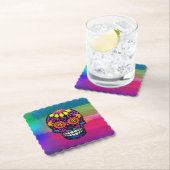 Zie Suiker bekijken Waterverf schedel achtergrond Kartonnen Onderzetters (Insitu)