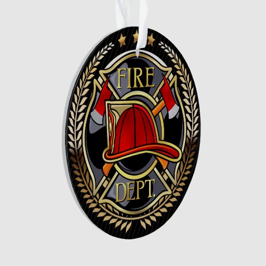 Zie terug - Brandweerman Acryl Ornament (voorkant)