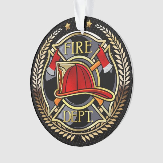 Zie terug - Brandweerman Acryl Ornament (voorkant)