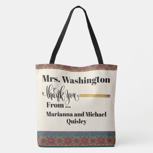 ZIE TERUG - Docent Dank je Tote Bag (Achterkant)