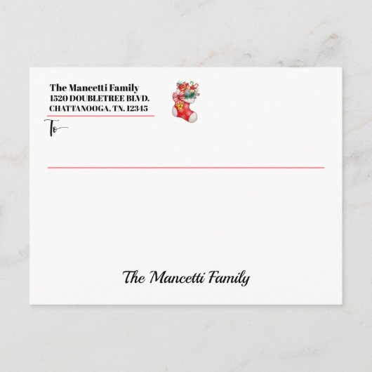 Zie terug - Kerstmis Briefkaart (Achterkant)