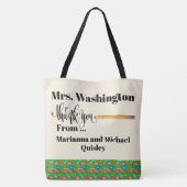 ZIE TERUG - Mannelijke of Vrouw Leraar Dank u Tote Bag (Achterkant)