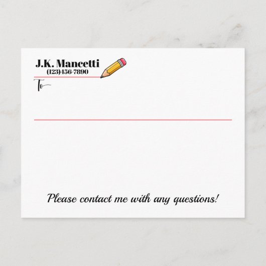 Zie Terug - School of andere zaken Briefkaart (Achterkant)