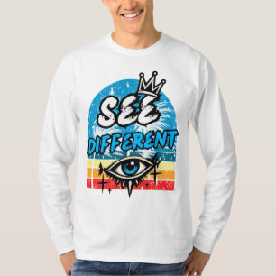 Zie Verschillende Retro T-shirt Met Lange Mouwen