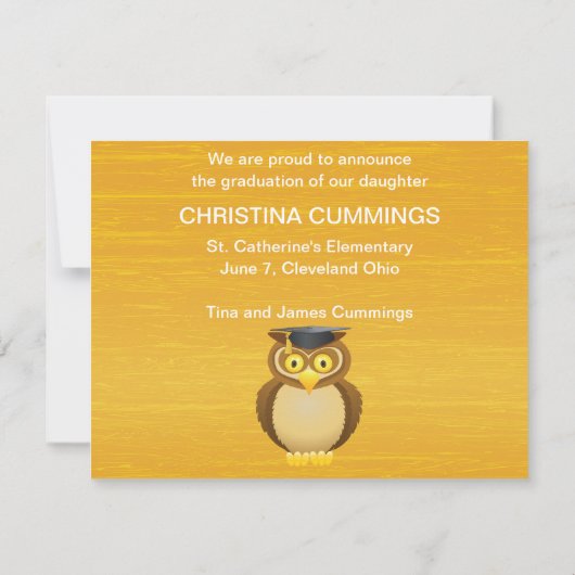 Zie Waarschuwing van afgestudeerde Afstuderen beke Aankondiging (Achterkant)