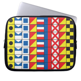 Zie Worthy_Signal Flags patroon_I Love to zeilde Laptop Sleeve