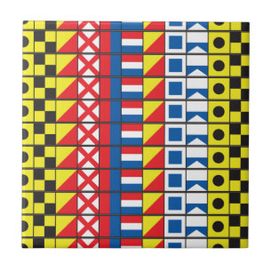 Zie Worthy_Signal Flags patroon_I Love to zeilde Tegeltje