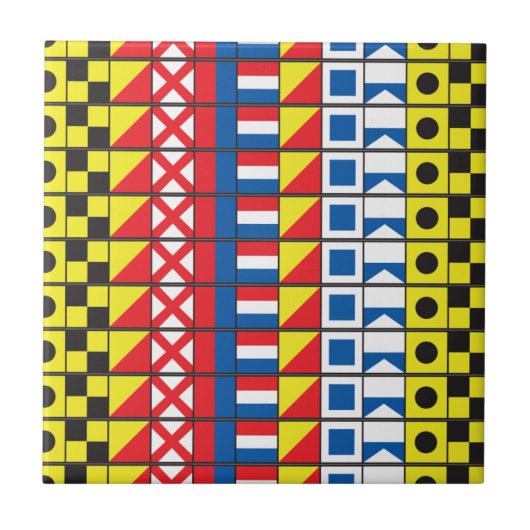 Zie Worthy_Signal Flags patroon_I Love to zeilde Tegeltje (Voorkant)