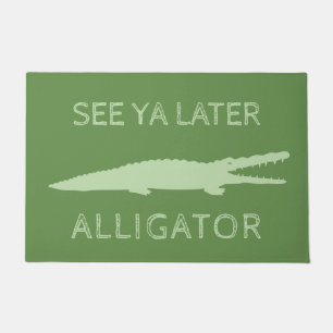 Zie Ya Latere Alligator Aangepaste groene gator Deurmat
