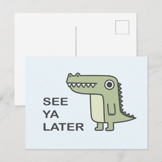 Zie Ya Latere Alligator Briefkaart (Voorkant / Achterkant)