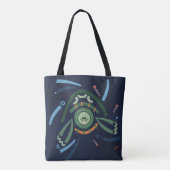 Zie Zee Turtle Modern Abstract Art Canvas tas (Achterkant)