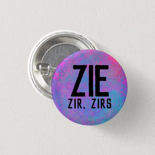 Zie Zir Zirs Pronouns Ronde Button 3,2 Cm (Voorkant /achterkant)