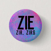 Zie Zir Zirs Pronouns Ronde Button 3,2 Cm (Voorkant)