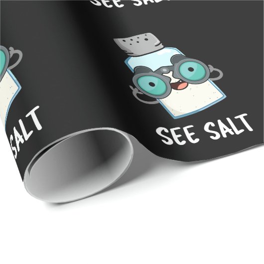 Zie Zout Funny Zee Salt Pun Dark BG Cadeaupapier (Rol Hoek)