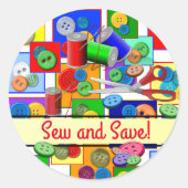 Zieg en spaar! ronde sticker (Voorkant)