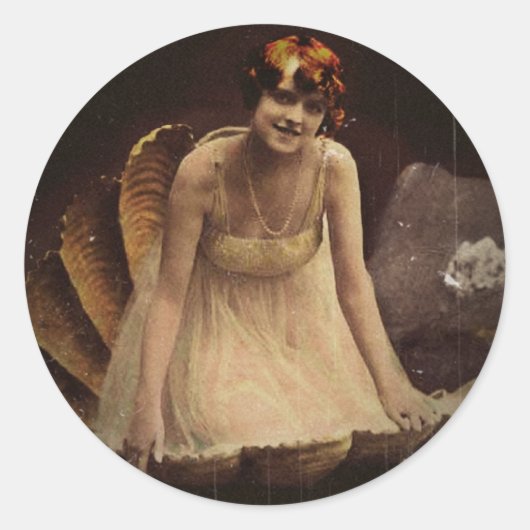Ziegfeld Actress in een Seashell Ronde Sticker (Voorkant)