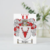 Ziegler Coat of Arms / Ziegler Family Crest Briefkaart (Staand voorkant)