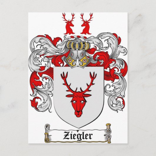 Ziegler Coat of Arms / Ziegler Family Crest Briefkaart (Voorkant)