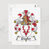 Ziegler Family Crest Briefkaart (Voorkant / Achterkant)