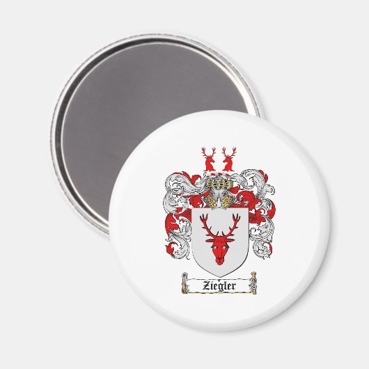 Ziegler Wapenschild / Ziegler Family Crest Magneet (Voorkant / Achterkant)