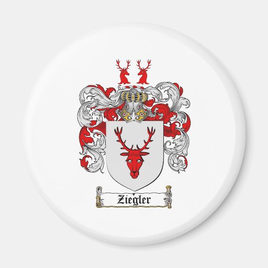 Ziegler Wapenschild / Ziegler Family Crest Magneet (Voorkant)