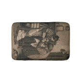 Ziek jong meisje ondersteund door haar vader en mo badmat (Voorkant)