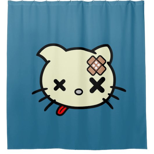 Ziek Kat Douchegordijn (Voorkant)