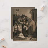 Ziek kind ondersteund door haar vader en moeder kaart (Voorkant / Achterkant in situ)