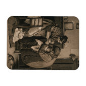 Ziek kind ondersteund door haar vader en moeder magneet (Horizontaal)