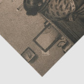 Ziek kind ondersteund door haar vader en moeder tissuepapier (Detail)