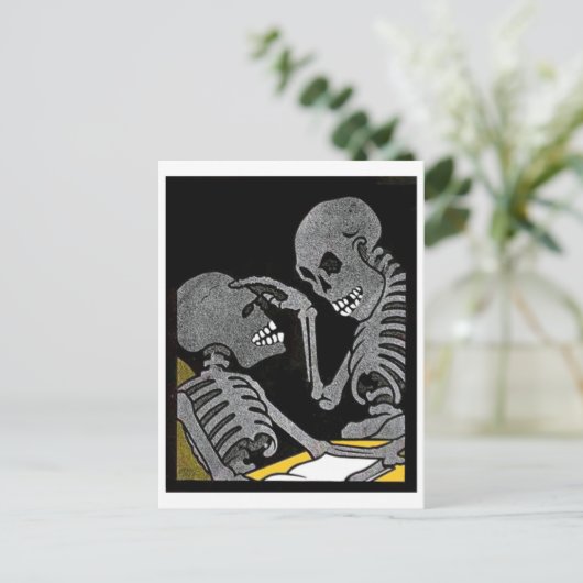 Zieke bed  briefkaart (Staand voorkant)