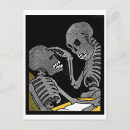 Zieke bed  briefkaart