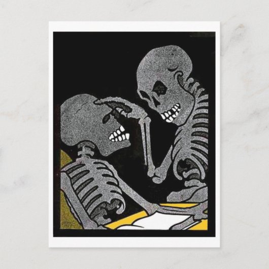 Zieke bed  briefkaart (Voorkant)