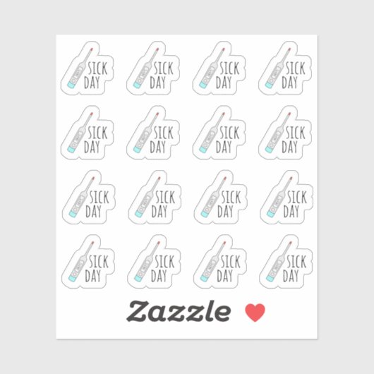 Zieke Dag Herinnering Mini Thermometer Bujo Planne Sticker (Vel)