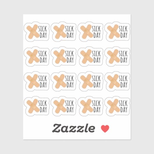 Zieke Dag Medipatches Vrije Dag Herinnering Bujo P Sticker (Vel)