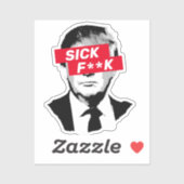 ZIEKE F**K Anti-Donald Trump Sticker (Vel)