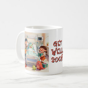 Zieke fantasie wezens in het ziekenhuis + Bezoeker Koffiemok