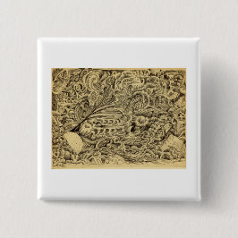 Zieke Kamer door Brian Benson Vierkante Button 5,1 Cm