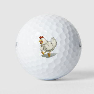 Zieke kip golfballen
